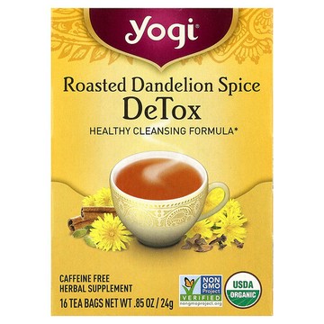 Yogi Tea, 清體，烤蒲公英香料，無咖啡萃取，16 茶包，0.85 盎司（24 克）