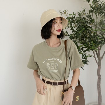 可愛三隻小兔子英文短袖上衣 GJ150301【現貨】