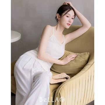 【買2送1】BeLLA  竹節棉細肩小可愛 杏色