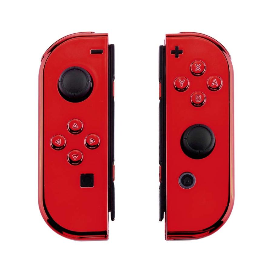 eXtremeRate Chrome Red Joycon Handheld Controller Housing with