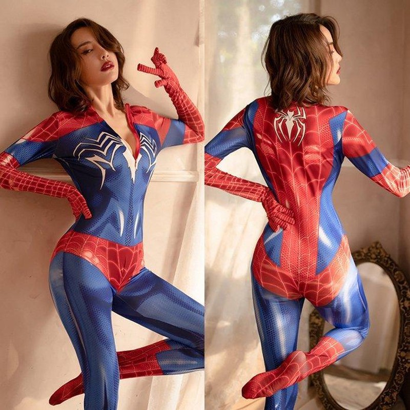 165CMセクシー 全身タイツ スパイダーマン ブラック