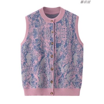 秋冬新款中老年羊絨馬甲女媽媽針織外穿背心圓領寬松老太太開衫