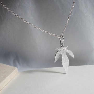 Nature 植物拓印【守衛之盾】999純銀/項鍊吊墜/銀黏土手作