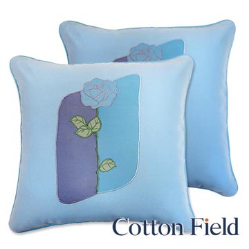 棉花田夜玫瑰刺繡抱枕(二件組)