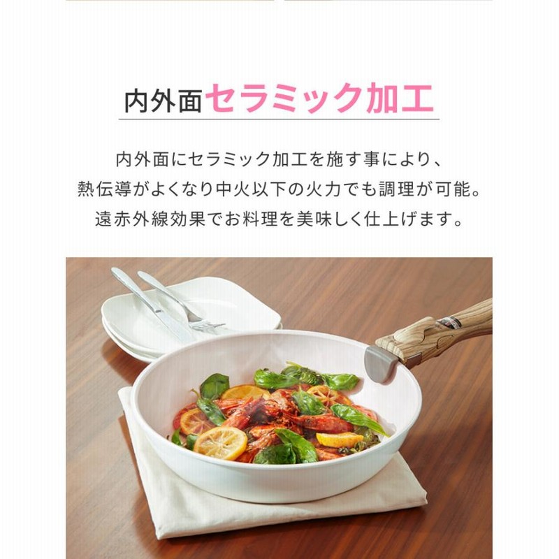 フライパン 鍋 8点セット 取っ手の取れる IH対応 サクラホワイト フライパン 鍋 8点セット 取っ手の取れる IH対応 サクラホワイト