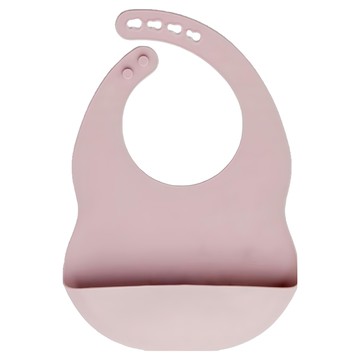 mh 家居 矽膠防水圍兜 寶寶粉 柔軟舒適易清潔 多段調節不易滑落  1入  1個