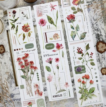 梧桐箋 花卉集 PET 和紙膠帶 6米卷