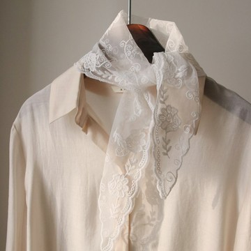 VARVISU 米歐蕾絲圍巾  淺米色  均碼(94 x 22 cm)