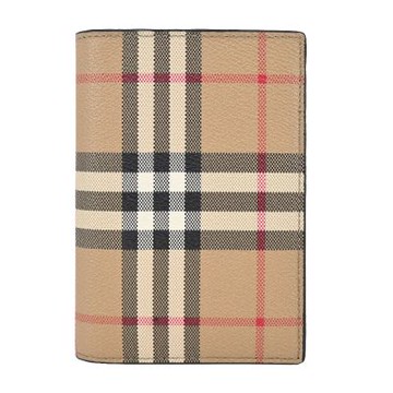 BURBERRY  Vintage 經典格紋帆布護照夾(卡其)