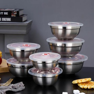 不銹鋼碗304食品級家用飯碗兒童防摔防燙碗泡面碗食堂湯碗帶蓋