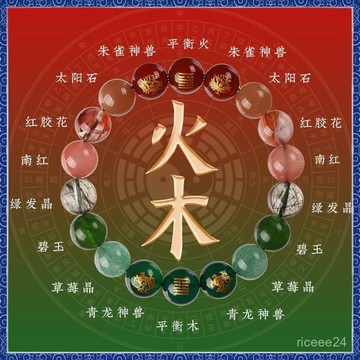 ✨靈運閣 ✨祈福🙏🏻五行補缺火平衡定製風雷益卦水晶手鍊喜用木火紅瑪瑙飾品男女手串