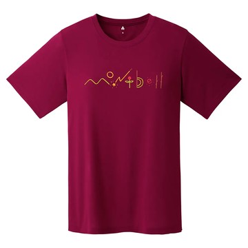【【蘋果戶外】】mont-bell 1114782 WRD 酒紅【女款】NATURAL LOGO Wickron 短袖排汗衣 排汗T恤 機能衣