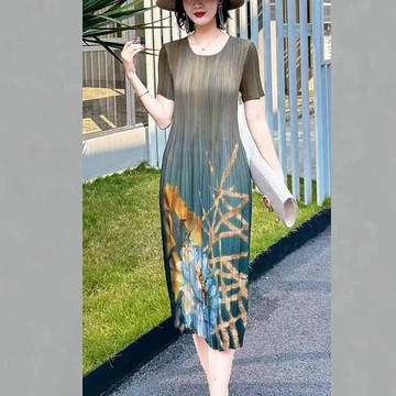 【韓國K.W.-歐美】KSBN9695三宅風氣質連身洋裝水漾甜心韓國空運(碎花/小香風/渡假/法式/通勤)