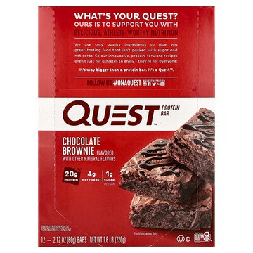 Quest Nutrition, Quest蛋白棒，巧克力布朗尼，12條，每條2.12盎司（60克）
