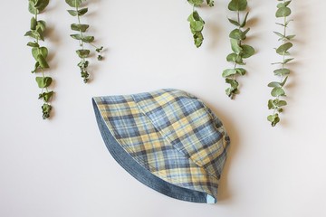 my little star 職人手作 奧茲國藍天咰陽有機棉雙面漁夫帽