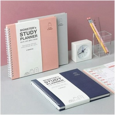 韓国雑貨 いつからでも始められるお勉強ダイアリー Monster S Study Planner シンプル Ver スケジュール帳 韓国文房具 可愛い 通販 Lineポイント最大get Lineショッピング