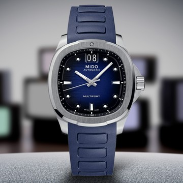 MIDO 美度 Multifort 先鋒系列TV大日期窗機械錶-漸層藍/40mm(M0495261704100)