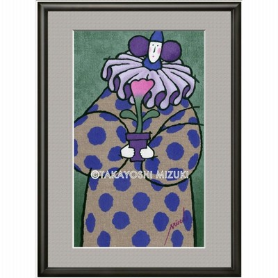 ◎Love (愛)・水氣隆義-作・A3 (29.7×42.0cm)・額：HAKUBAペオリア ブラック・画材用紙・ジクレー版画