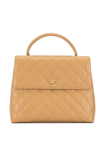 CHANEL Pre-Owned - 1998 quilted briefcase - women - Leather - One Size - Brown