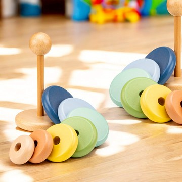 荷蘭 New Classic Toys - 幼幼莫蘭迪色幾何疊疊樂