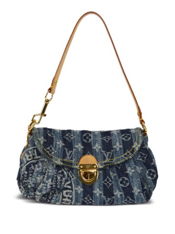 Louis Vuitton - 2006 pre-owned Mini Pleaty Raye shoulder bag - women - Denim/Leather - One Size - Blue
