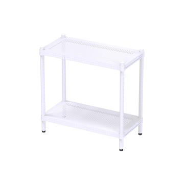 【Y HOUSE】60x30x60公分 極致美學 沖孔兩層收納層架-烤漆白