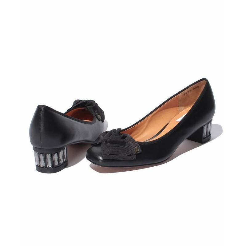 ランバンオンブルー シューズ ビジューヒールリボンパンプス レディース ブラック 22 5 Lanvin En Bleu Shoes 通販 Lineポイント最大get Lineショッピング