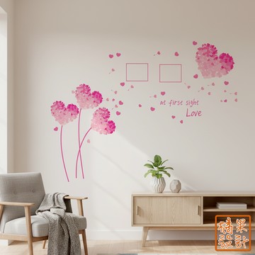 【橘果設計】愛心相框 愛心花 壁貼 情人節 情侶牆貼 無痕背膠 壁貼 牆貼 壁紙 DIY佈置 窗貼 佈置 櫥窗貼 可超取