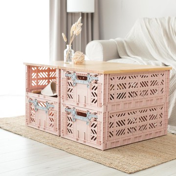 土耳其Aykasa折疊收納籃(L)-奶茶色