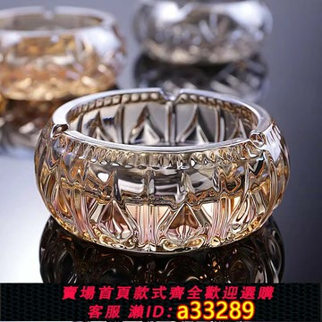 【臺灣公司 可開發票】高檔輕奢水晶玻璃煙灰缸家用客廳高級感創意個性大氣高端煙缸擺件