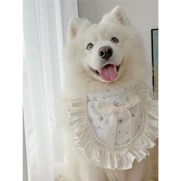 寵物踏春寵物親子裝原創口水巾小中大型犬薩摩金毛圍脖圍巾狗飾品