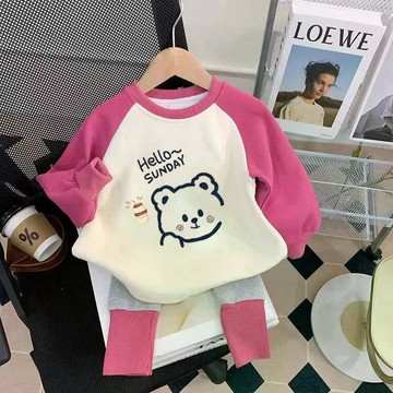 【台灣出貨】新款女童洋氣春季套裝女寶寶韓版春秋兒童衛衣打底褲套裝 兒童運動套裝 女童衛衣套 中大童童裝