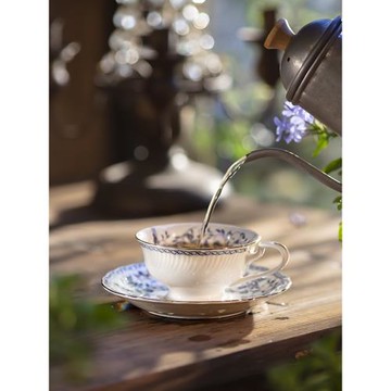 青花英式骨瓷咖啡杯復古輕奢精致高檔女士紅茶杯下午茶陶瓷杯碟