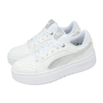 Puma 休閒鞋 Rebound Femme Low Metallic 女鞋 厚底增高 銀 406063-02