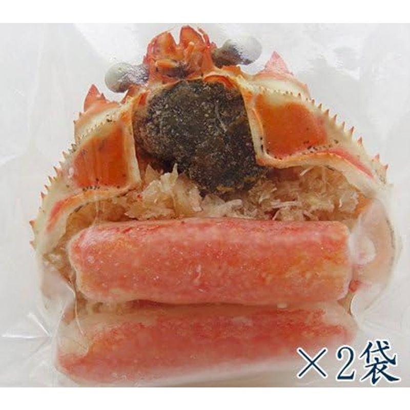 ずわい蟹甲羅盛り100g×2袋(カニ棒肉付)ズワイカニの棒肉・ズワイ蟹の味噌を甲羅に詰め込んだ逸品