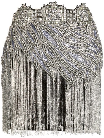 Amen - crystal-embellished mini skirt - women - Polyamide/Polyester/Spandex/Elastane/Spandex/Elastane/Viscose/Viscose/PVC/Metal/glass - 42 - Black