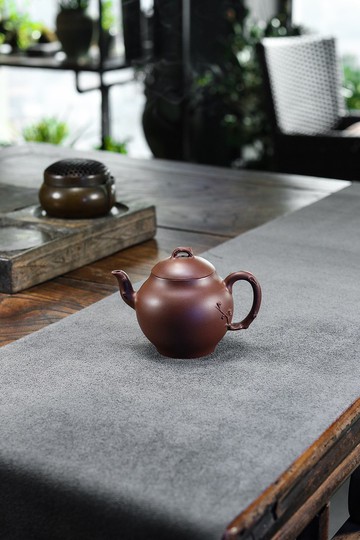 送禮紫砂壺茶壺暗香 优秀老紫泥   紫泥 210ml 钱币孔 刘素素作品