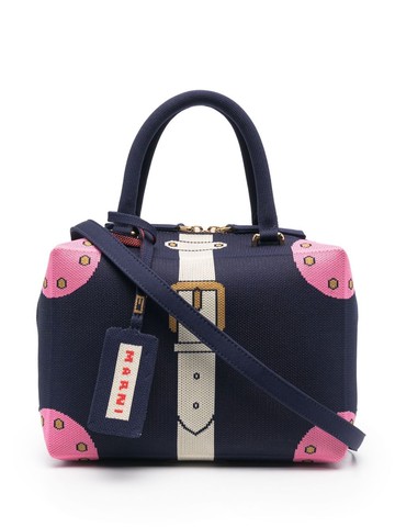 Marni - Cubic jacquard-pattern tote bag - women - Cotton/Polyamide - One Size - Blue