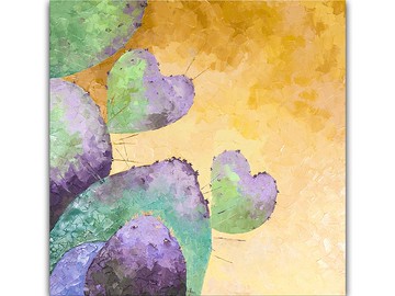 仙人掌画, 花卉植物, 原畫, 花畫, 原創油畫