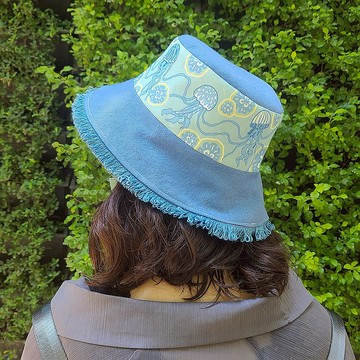 設計款JF187 - 【水母印花】純棉漁夫帽