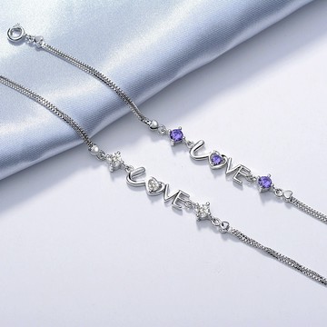 隔日到貨 窈窕淑女 愛心 莫桑鑽 手鏈 奧地利水晶 S925銀 手環 手鍊X033