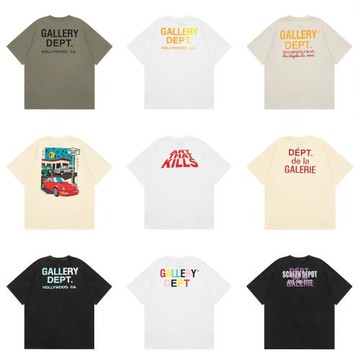 GALLERY DEPT水洗做舊美式復古高街短袖T恤vintage潮牌男女T恤衫
