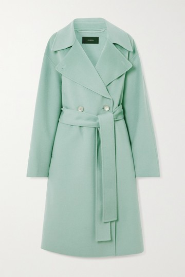 Joseph - Walmer Double-breasted Wool And Cashmere-blend Coat - Light green - FR34