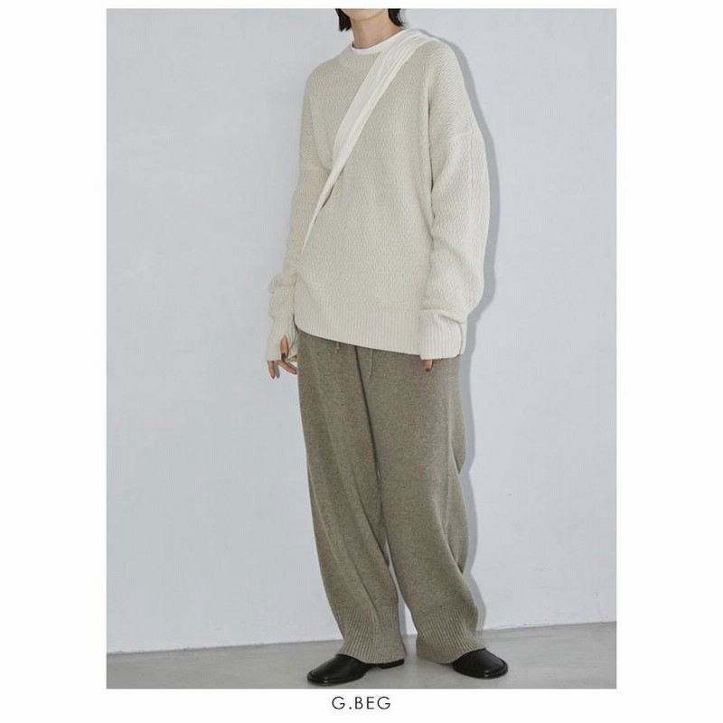 ワイドパンツ/36/ウール/BEG cutacut.com