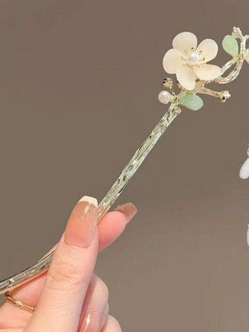 精致玉蘭花古風步搖發簪輕盈流蘇現代簡約簪子盤發釵發飾漢服頭飾