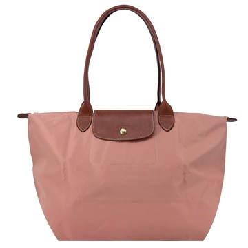 [平輸版]LONGCHAMP LE PLIAGE系列長把再生尼龍摺疊水餃包(大/粉紅茶)真品平輸