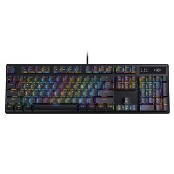 FOXXRAY 狐鐳 霓彩RGB全尺寸機械鍵盤 FXR-HKM-88  5000萬次特機械軸  1677萬色個人化調整背光  黑色  青軸