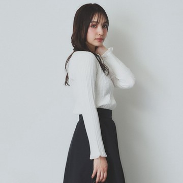 INDEX 金屬小標麻花針織上衣-白色38(M) C5812017【World Taiwan】