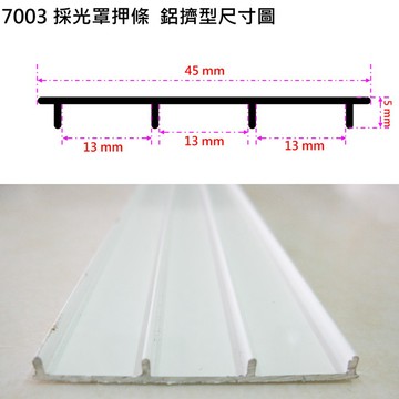7003 採光罩 押條 修邊料 鋁擠型 45 mm * 5 mm 雨庇鋁料 鋁材 雨遮 鋁門窗 紗門 紗窗 DIY 五金