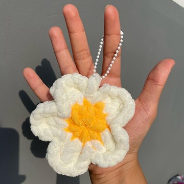 蓬鬆花朵鑰匙圈